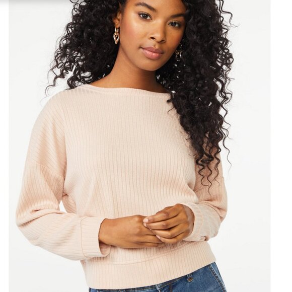 Scoop Drop Shoulder Ribbed Pullover - Picture 5 of 7